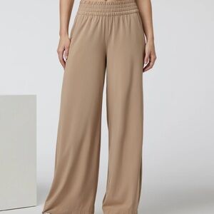 Women's Beige Wide-Leg Pants